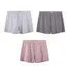 Cuecas Boxers Masculinas Huajielong Tamanho Grande Algodão Cintura Média Respiráveis Estampadas Xadrez Suave Venda por Atacado
