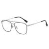 Nova Moda Retro Literário Armação de Óculos com Ponte Dupla Metal Anti-Luz Azul Mudança de Cor Tendência Óculos Espelho Plano Ins para Homens