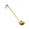 S Regalo de Navidad juego de cucharas de acero inoxidable lindo colgante cuchara de postre cuchara de café tenedor de fruta cuchara caja de regalo