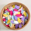 Almohadillas para pestañas postizas más vendidas transfronterizas, borlas de polvo para la práctica de extensiones de pestañas, borlas de polvo con forma de hoja para ojos, borlas de esponja