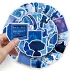 50 Pegatinas de Graffiti Azules de Bajos Píxeles Creativas Transfronterizas Impermeables Decorativas para Cuaderno Pegatinas Guka para Cuaderno