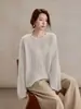 [Serie Polar] Suéter 100% Lana con Hilo Dorado, Top de Punto Forrado de Polar, Nueva Colección Otoño para Mujer, Suéter de Punto con Lentejuelas, Top para Mujer