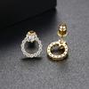 Aretes de botón circulares Jinse cobre incrustado circonita aretes huecos estilo coreano simple corazón de durazno anillo de amor joyería de oreja fábrica femenino