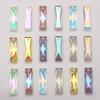 Pendente Retangular de Vidro de Cristal Mágico com Furo Único 7X25MM Acessórios para Joias DIY Acessórios para Brincos Colares