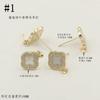 Pendientes de concha con incrustaciones de microcirconita de oro real chapado en cobre con perla, pendientes huecos, pendientes con pasador de plata 925 para DIY, accesorios para pendientes