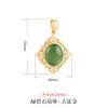 Collar con colgante de jaspe ovalado de plata esterlina s925 para mujer, elegante y atmosférico, estilo palacio, con cadena de oro antiguo y conjunto Hotan para mujer.