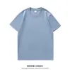 Transmisión en Vivo Popular Camiseta de Manga Corta de Algodón Merceizado de Alto Hilo para Hombre Verano Sensación de Hielo Moda Cuello Redondo Color Sólido Top Camiseta
