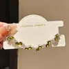 Sombra Verde Diamante Dorado~Lujo Ligero y Zirconia de Alta Gama Pulsera Redonda, Pulsera de Estilo Vintage, Joyería de Mano Geométrica Simple y Moderna