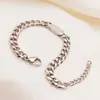 Tohm Cadena Cubana Simple Punk Diseño de Nicho Joyería Accesorio Versátil de Moda Pulsera para Hombres y Mujeres con Opciones de Grabado