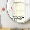 BRUP Espejo Decorativo Adhesivo de Mensaje Bonito Estilo Ins Artístico ZN5742C