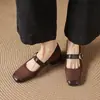 Nova coleção primavera/outono estilo francês de luxo leve: sapatos Mary Jane retro de bico quadrado, color block, salto bloco de 3cm, sapatilhas versáteis e elegantes para mulheres
