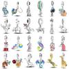 Diseño Original Cobre Chapado Plata 925 Accesorios con Cuentas DIY Lindo Animal Pulsera Collar Colgante Regalo Modelo Caliente Transfronterizo