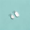 Colgante de gota de agua brillante, chapado en plata esterlina S925, con etiqueta cuadrada, accesorio para pulsera de perlas de cristal DIY