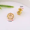 Color Oro 18K Conservación del Color Micro-Pavimentado Circonita Separadores de Rueda Trébol de Cuatro Hojas Flor de Ciruelo Diamante Materiales para Pulseras Collares DIY Accesorios