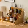 Estante de Exhibición para Vino de Madera Maciza, Estante de Almacenamiento Multicapa para el Hogar, Estante para Especias de Cocina, Estante de Exhibición de Vino Retro Multifuncional