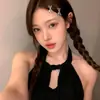 Pinza para el pelo de plata con lazo del mismo estilo que Zhang Ruonan, Pinza lateral de alta gama y elegante, Pinza para coleta, Accesorio para el pelo para mujer