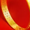 Pulseira Celebridade da Internet Estilo Antigo Padrão Muralha da China Pulseira Banhada a Ouro Pulseira Aberta Parede Interna Flor Brilho