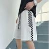 Ropa Masculina Estilo Japonés Lu Coreano Pantalones Cortos de Cuadros de Moda Hombres Verano 2024 Nuevo Estilo Empalme Deportivos Estilo Ins Pantalones de Tres Cuartos