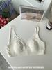 Ropa interior de verano ultrafina para mujer, piel de hielo, orejas de conejo, pecho grande, pequeña tira de gelatina, soporte suave, sin costuras, desnudo, sujetador transpirable