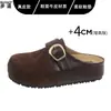 En stock~Zapatos Birkenstock de Cuero Genuino con Suela Gruesa para Mujer Mocasines sin Talón Slip-on para Persona Perezosa Mocasines Cerrados Medias Zapatillas