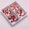 Pedra Solta Redonda Lisa de Ágata Vermelha com Fundo Plano, Gema de Ágata Vermelha com Fundo Plano para DIY, Pedra Solta Vermelho Coral para Nail Art, Superfície Semi-Arredondada