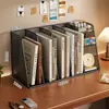 Estante de hierro vertical simple con múltiples compartimentos que no ocupa espacio, estantería para libros infantiles y de imágenes, organizador de escritorio de estudio, tamaño pequeño
