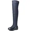 Botas de algodón y plumón espacial, botas altas de algodón hasta la rodilla, botas de mujer engrosadas y forradas de felpa, talla 35-40, botas de nieve HX-61