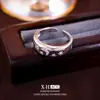 Anillo Ancho de Estrella y Luna Microincrustado de Nicho Francés Lujo Ligero Simple Minimalista Anillo Abierto Exquisita Moda Temperamento Joyería