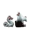 Mesa de Té Mascottas de los Doce Zodíacos Mascota de Té Juego Cerámica Dragón Decoración para Atraer Riqueza Creativos Adornos para Mesa de Té Arena Púrpura Té Lindo