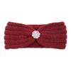 Diadema de lana con incrustaciones de diamantes para niños europeos y americanos, gorro de punto para proteger las orejas, diadema para bebé, accesorios para el cabello de bebé con diamantes rosas