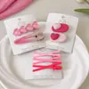 2024 Nuevo Pasador de Amor para el Cabello para Mujer Lindo Rosa Lateral Pinza para Flequillo Pequeño Adorno para la Cabeza Pasador Dopamina