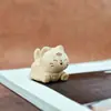 Adornos de Gato Tallados a Mano en Madera de Haya, Lindos Regalos de Decoración para Escritorio, Nuevos Adornos Pequeños de Talla en Madera Estilo Chino, Accesorios Creativos