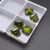 Zircón Cuadrado Verde Oliva Piedra Suelta Forma de Pagoda Anillo Verde DIY Pendientes Piedra Principal y Piedra de Acento Joyería Diamante Cuadrado