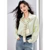 2025 Nuevo Otoño Menta Mambo Estilo Rayas Chal Conjunto de Dos Piezas Estilo Coreano Perezoso Casual Camisa de Manga Larga para Mujer