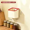 Caixa de Armazenamento com Absorção Magnética para Parede Lateral de Geladeira de Cozinha Doméstica Suporte Pequeno para Miudezas Temperos Filme Plástico Prateleira Artefato de Armazenamento