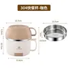 Tigela de Macarrão Instantâneo de Grande Capacidade com Talheres, Lancheira para Estudante, Caixa para Macarrão Instantâneo, Tigela Separada de Aço Inoxidável para Macarrão Instantâneo com Tampa