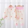 Nuevo Conjunto de Ropa de Otoño para Niños 2026, Ropa Interior para Bebés Niñas de Primavera y Otoño para Todas las Estaciones, Pijama de Cárdigan para Niños sin Costuras
