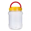 Frasco de embalaje de plástico transparente de grado alimenticio, recipiente redondo sellado para té de flores y frutas confitadas, botella PET de boca ancha, 500 ml