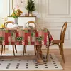 Nova Toalha de Mesa Retangular para Mesa de Jantar e Mesa de Centro, Jacquard Tingido Algodão e Poliéster, Estilo Retro Americano, Natal, Árvore de Natal