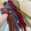 Bufanda de Algodón y Lino de Color Sólido de Alta Gama Estilo Coreano para Uso Diario a Principios de Otoño para Mujer, Bufanda de Seda con Atmósfera de Primavera y Otoño, Bufanda y Diadema de Decoración a Juego