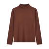 Ropa de Punto de Cuello Alto Medio de Otoño e Invierno, Camiseta Base de Terciopelo Gruesa de Una Pieza, Capa Interior Cálida, Fábrica de Tops de Punto Tejido de Exportación
