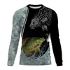 Camiseta de Manga Larga para Hombre con Estampado Digital 3D de Primavera y Otoño, Camiseta Casual de Moda, Camiseta de Manga Larga con Cuello Redondo Floral Hip-Hop de Moda