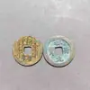 Pequeño Colgante Grueso Flor Fantasma Montaña Cinabrio Bagua Artesanías Taoístas Moneda Antigua de Cobre Colgante Estilo Popular Taoísta