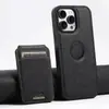 Funda de Teléfono Móvil de Cuero Dos en Uno con Soporte para Tarjetas, Carga Inalámbrica Magsafe, Adecuada para iPhone 16 Pro