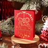 Tarjeta de felicitación navideña retro roja y verde, Tarjeta de regalo, Tarjeta de regalo para floristería, Tarjeta de regalo para repostería, Tarjeta con mensaje de bendición