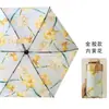 Guarda-chuva Compacto e Portátil para Protetor Solar para Mulheres, Revestimento Preto Titânio, Proteção UV, Design Criativo e Moderno
