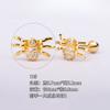 Pendientes de acero de titanio 316L chapados en oro con microincrustaciones de circonio y forma de libélula con forma de mariposa y perforación transfronteriza.