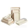 Caja de sushi desechable comercial para llevar caja de embalaje ecológica biodegradable rectangular plato japonés para sushi embalaje lonchera