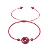 Pulsera de Cuerda Roja con Hebilla Ping An de Cinabrio, Año de Vida de Pareja, Tejida Ajustable, Cuerda de la Suerte, Joyería de Regalo para Mejores Amigos