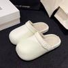 Pantufas de algodão Baotou palhaço fofas, roupa externa feminina, inverno, fundo grosso, roupa para casa, pantufas de lã fofas e com sensação de merda